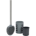 Jtfng Elliptical Honeycomb Silicone Toilet Brush Vented Base Gray - Product view