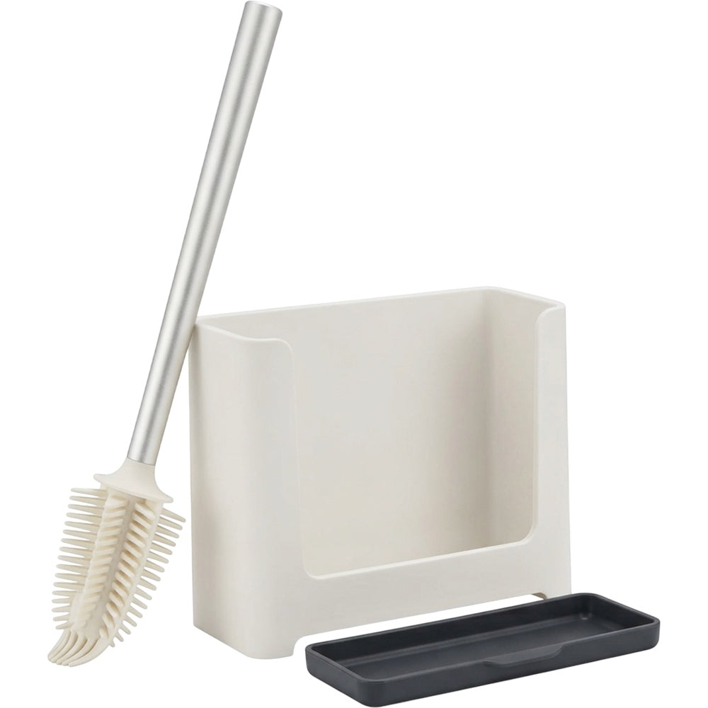 Jtfng S-Curve Silicone Edge Toilet Brush Lean-Back Holder White - Product view
